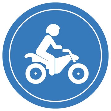 Moto-Cross dans un panneau rond