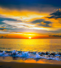 Colorful sunset over the sea