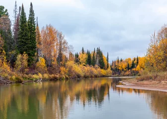 Foto op Canvas Autumn landscape with the river © Sergey Belov
