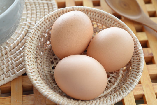 eggs in a Wicker basket