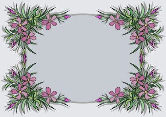 Illustration of abstract flowers frame