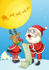 santa claus and reindeer