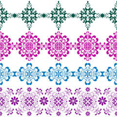 Set seamless vintage borders