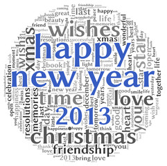 Happy New Year 2013 in tag cloud