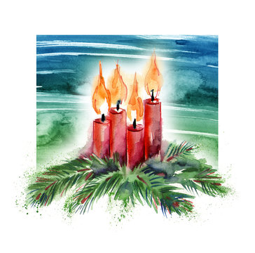 306 Best Advent Candle Watercolor Images Stock Photos Vectors Adobe Stock