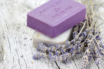 natural soap with dried lavender