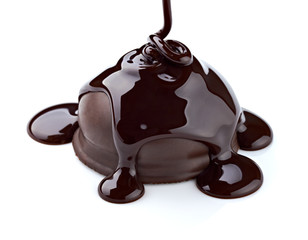 chocolate syrup and  cake sweet dessert food