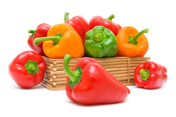 peppers closeup on white background