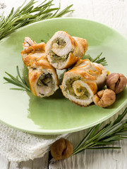 stuffed roll of turkey with chestnut and rosemary