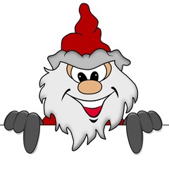 Weihnachtsmann mit Werbeschild