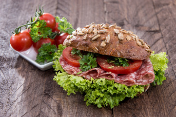 Homemade Salami Sandwich