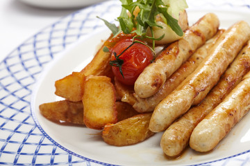 sausages and potatoes