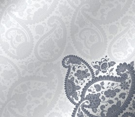 Obraz premium wedding template design, paisley floral pattern , India