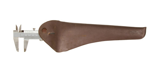 Old used caliper (an instrument for measuring)