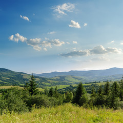 cloudy sky over mountains. Ukraine, Carpathians