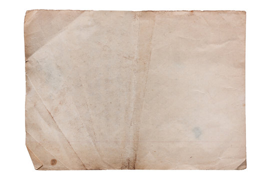 Faded blank paper sheet on white
