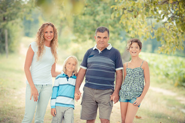 Fototapeta premium Happy Three Generations Family Outdoor