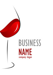 Business logo wine glass design - 46026858