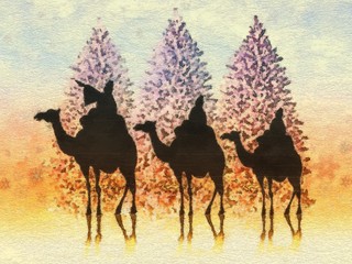 Fototapeta premium Ilustracion con Tarjeta de felicitacion navidad
