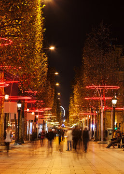 Fototapeta Night on Champs Elysees