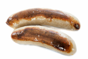 baked white sausages