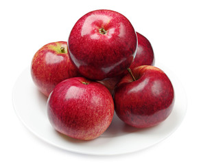 Fototapeta na wymiar Red apples in a plate