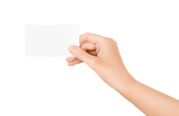 Blank Business Card in Hand