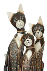 wooden cat figures