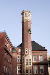 Fototapeta na wymiar Clock Tower of New Castle House
