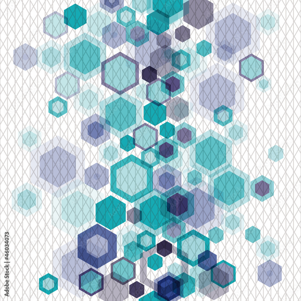 Poster geometrical background with hexagons and nets. eps10
