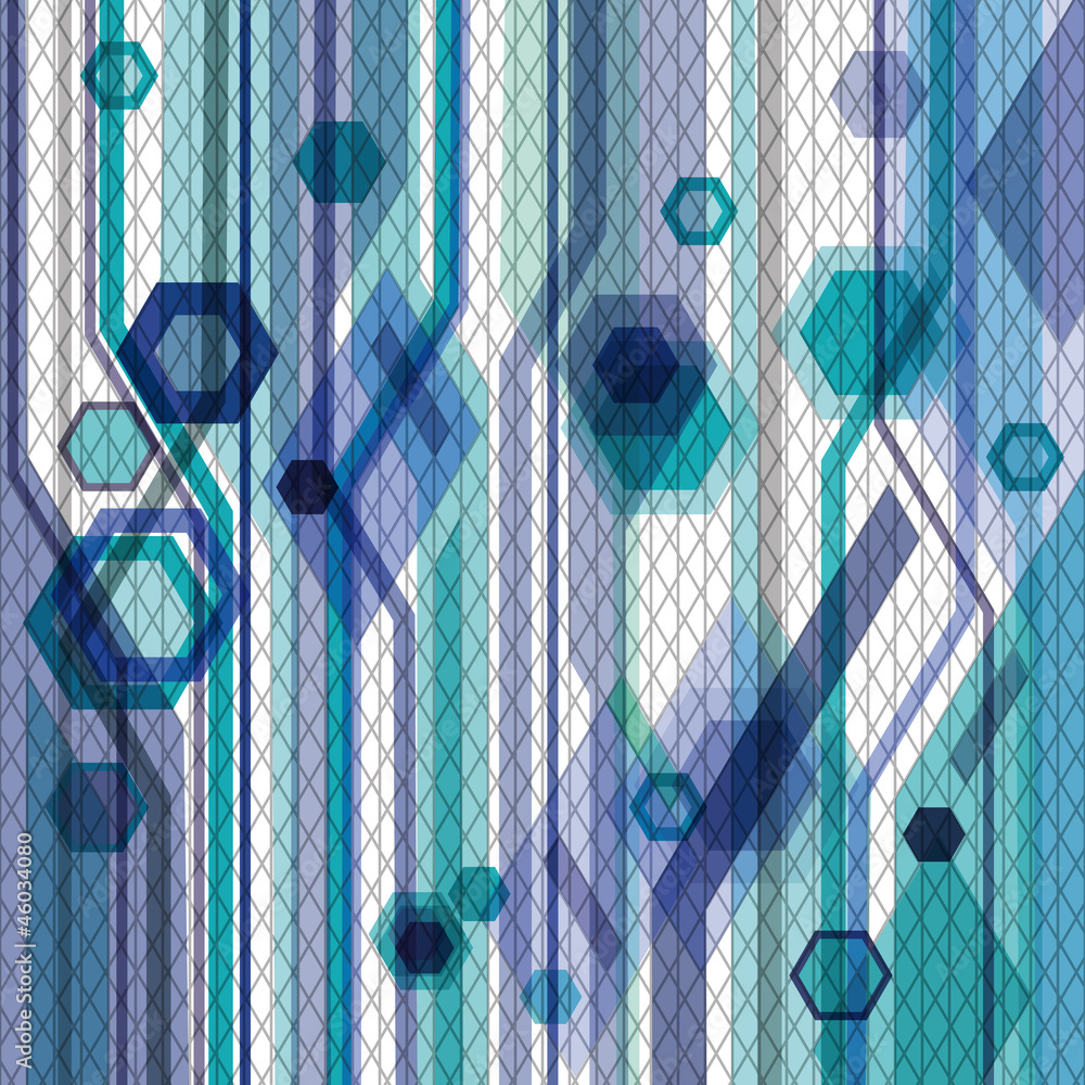 Poster abstract background with hexagons, lines and nets. eps10