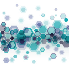 Blue geometrical background with hexagons over white. Eps10 - 46034071