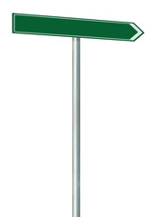 Obraz premium Right road route direction pointer this way sign, green isolated