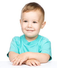 Portrait of a cute cheerful little boy