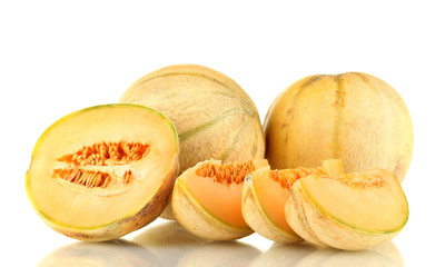 cut melon isolated on white