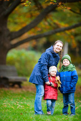 Family at autumn park