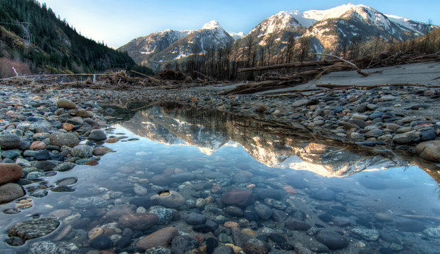 Mountain Reflection in Still River Side Pool