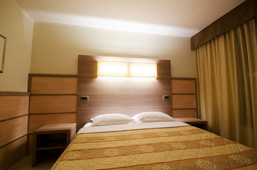 Double bed in the modern room