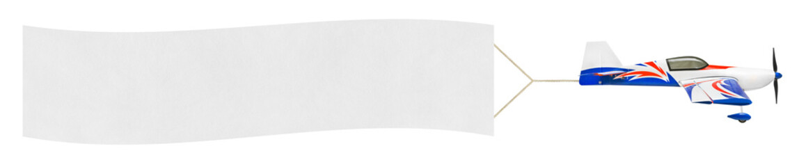 Flying airplane and banner