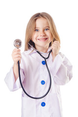 Little girl in doctor costume