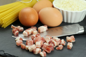 Ingredients for spaghetti alla carbonara