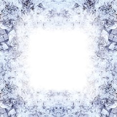 Naklejka premium Rahmen aus Eiskristallen (Fotocollage)