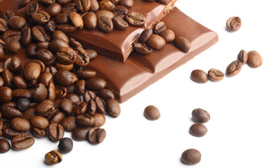 dark chocolate and coffee beans