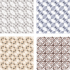 seamless vintage backgrounds set brown baroque pattern