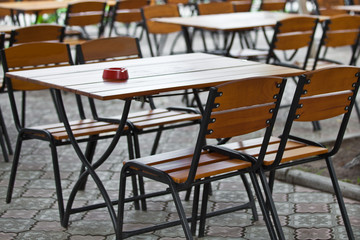 Chairs in summer cafe
