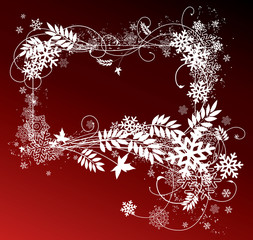 Abstract winter frame with snowflakes
