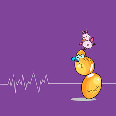 birthday egg cartoon hand drawn