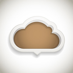 Abstract speech cloud with bround text area