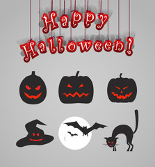 Helloween silhouettes clip-art