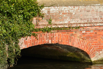 detail of red brick bridge